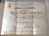 Captain James Certificate